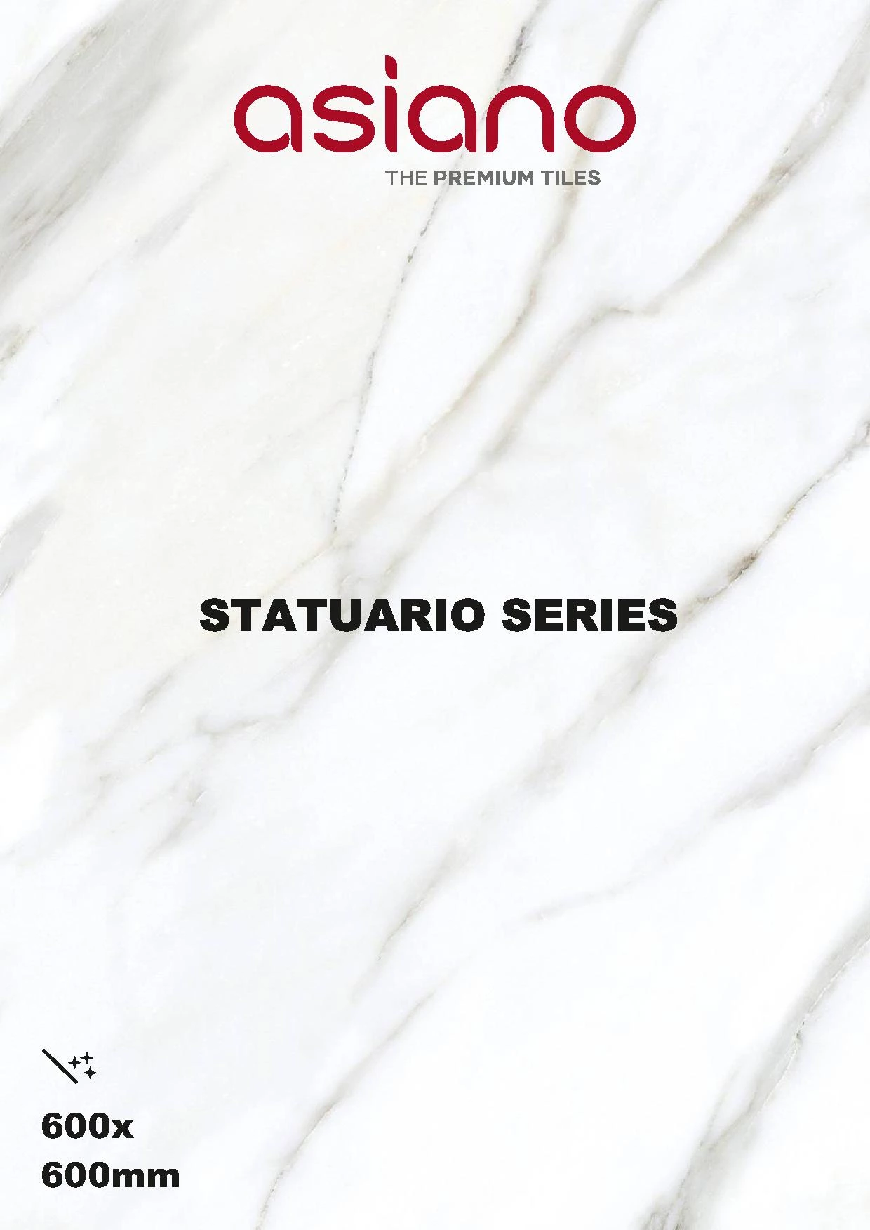 STATUARIO GLOSSY FINISH 600X600MM ASIANO