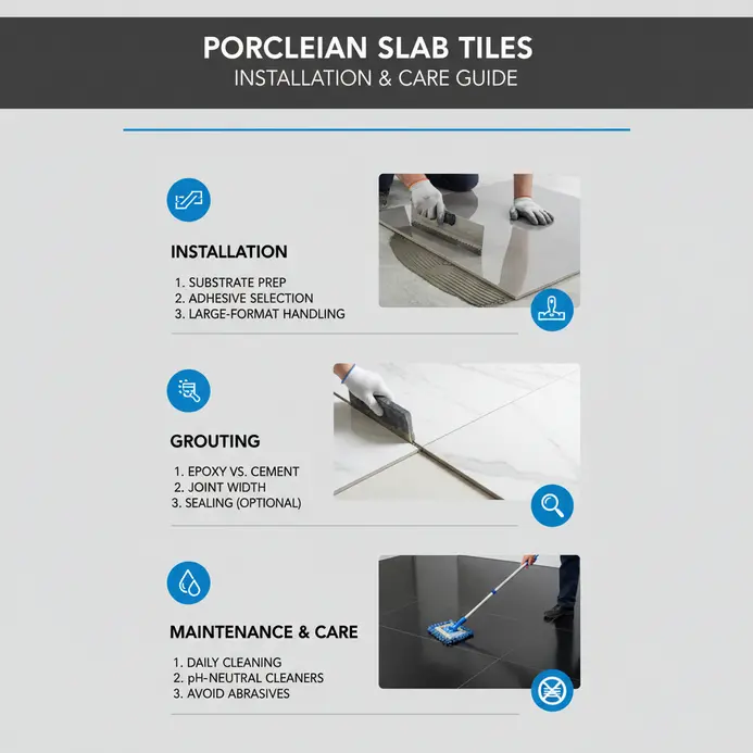 800&times;3000 Porcelain Slab Tiles Installation & Care Guide