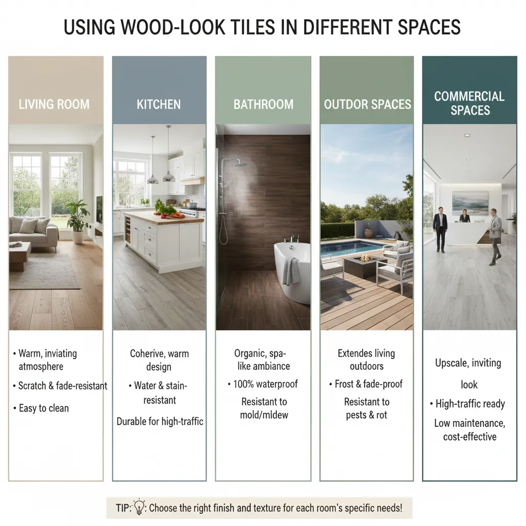Using Wood Look Tiles in Different Spaces