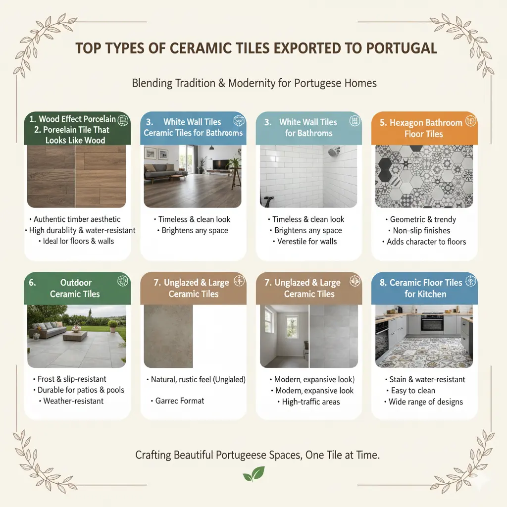 Top Types of Ceramic Tiles Exported to Portugal