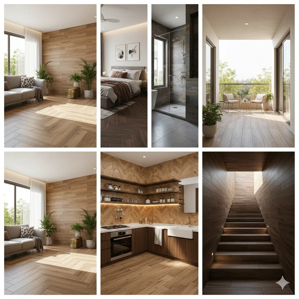 Where Can You Use Wood Plank Tiles in Modern Indian Homes