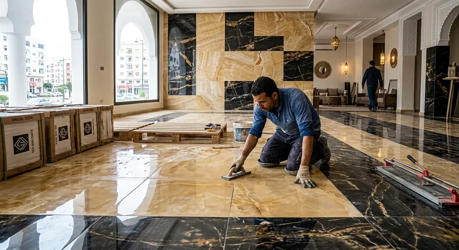 Golden & Onyx Tiles Exporter from India to Morocco