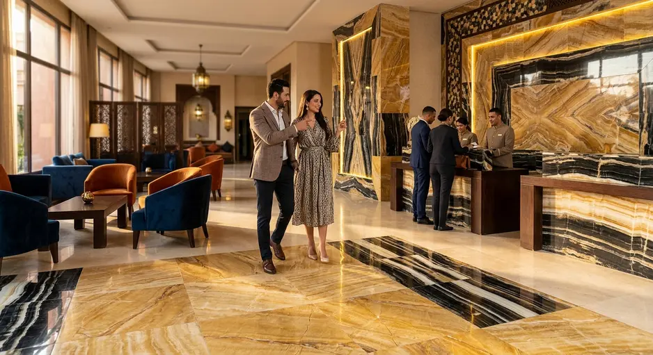 Golden & Onyx Tiles Exporter from India to Morocco