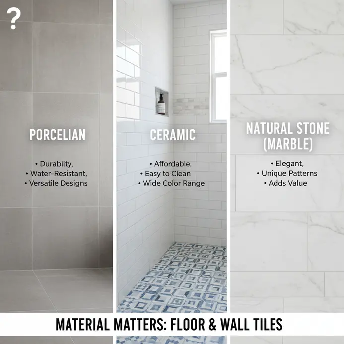 What is the Best Material for Bathroom Floor & Wall Tiles?